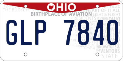 OH license plate GLP7840