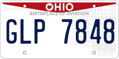 OH license plate GLP7848