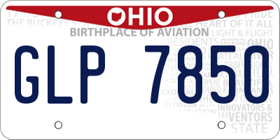 OH license plate GLP7850