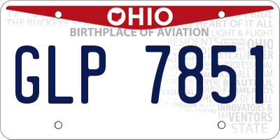 OH license plate GLP7851