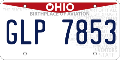 OH license plate GLP7853