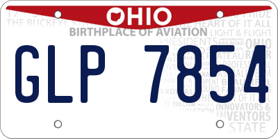 OH license plate GLP7854