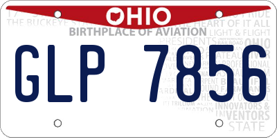OH license plate GLP7856