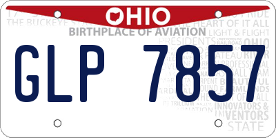 OH license plate GLP7857