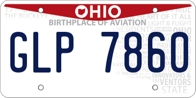 OH license plate GLP7860