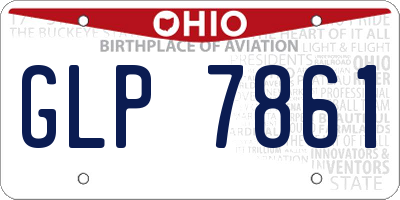 OH license plate GLP7861