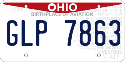OH license plate GLP7863