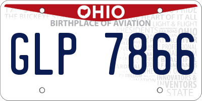 OH license plate GLP7866