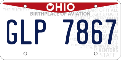 OH license plate GLP7867