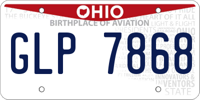 OH license plate GLP7868