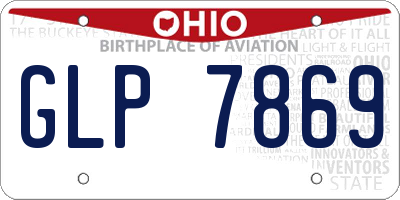 OH license plate GLP7869