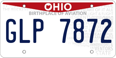 OH license plate GLP7872