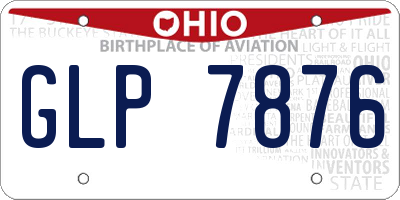 OH license plate GLP7876