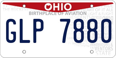OH license plate GLP7880