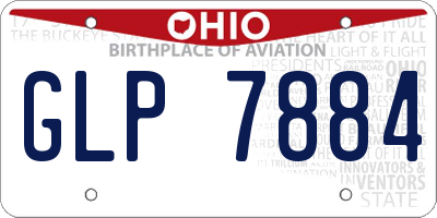 OH license plate GLP7884