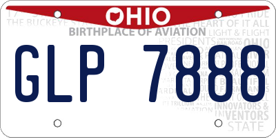 OH license plate GLP7888