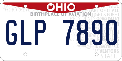 OH license plate GLP7890