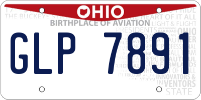 OH license plate GLP7891