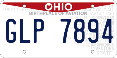 OH license plate GLP7894