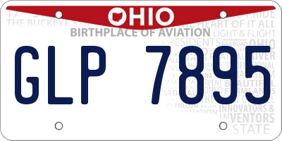 OH license plate GLP7895