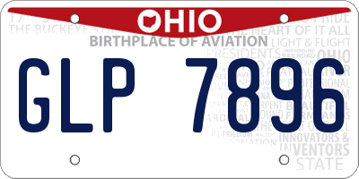 OH license plate GLP7896