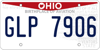 OH license plate GLP7906