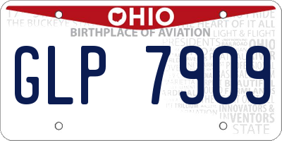 OH license plate GLP7909