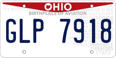 OH license plate GLP7918