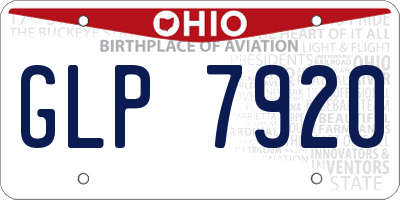 OH license plate GLP7920