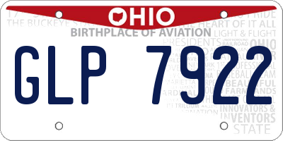 OH license plate GLP7922