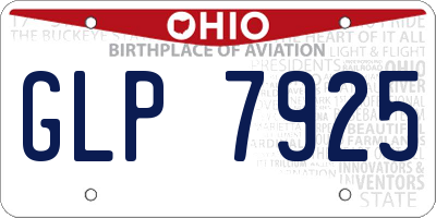 OH license plate GLP7925