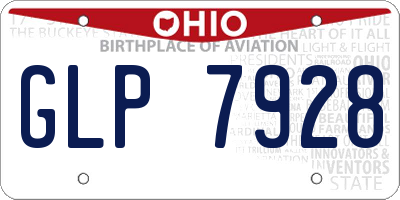 OH license plate GLP7928