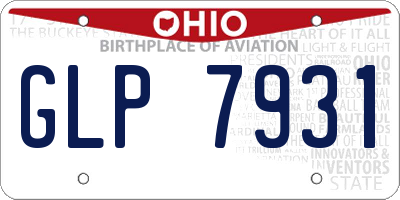 OH license plate GLP7931