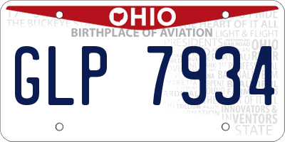 OH license plate GLP7934