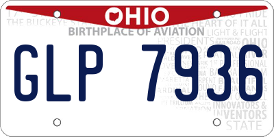 OH license plate GLP7936