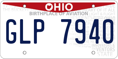 OH license plate GLP7940
