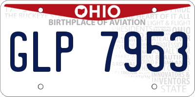 OH license plate GLP7953
