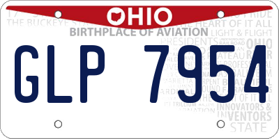 OH license plate GLP7954