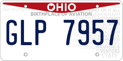 OH license plate GLP7957