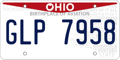 OH license plate GLP7958