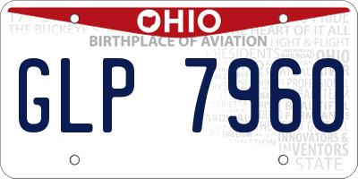 OH license plate GLP7960