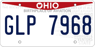 OH license plate GLP7968