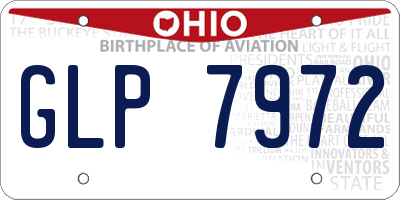 OH license plate GLP7972