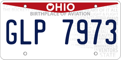 OH license plate GLP7973