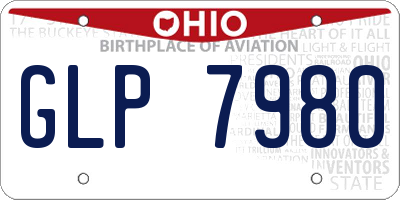 OH license plate GLP7980