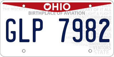 OH license plate GLP7982