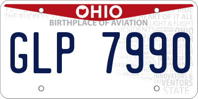 OH license plate GLP7990