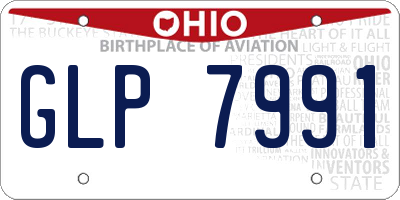 OH license plate GLP7991