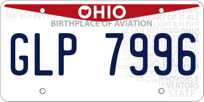 OH license plate GLP7996
