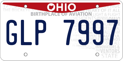 OH license plate GLP7997